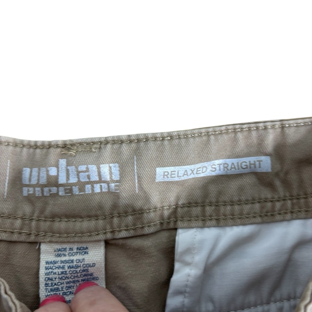 Urban Pipeline Mens Relaxed Straight Khaki Chino Pants 36x34 Cotton Twill #541 - Picture 4 of 10